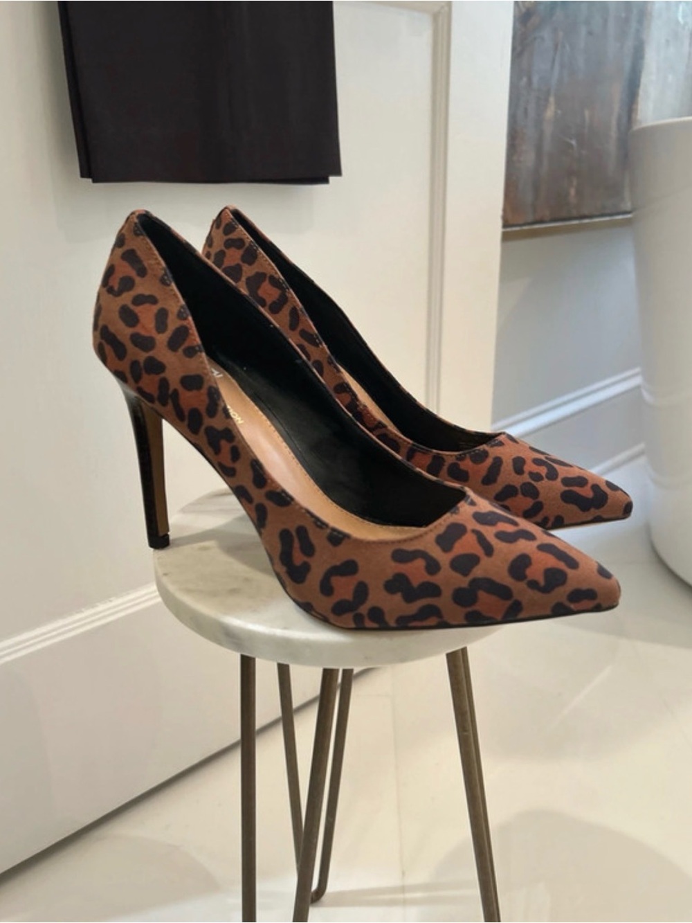 BCBGeneration Leopard Print Pointed Toe Pumps - Brown and Black NOWT